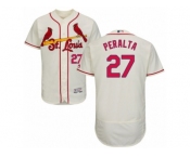 Men's Majestic St. Louis Cardinals #27 Jhonny Peralta Cream Flexbase Authentic Collection MLB Jersey