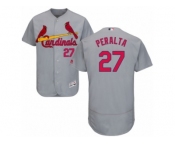 Men's Majestic St. Louis Cardinals #27 Jhonny Peralta Grey Flexbase Authentic Collection MLB Jersey