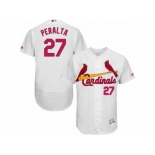 Men's Majestic St. Louis Cardinals #27 Jhonny Peralta White Flexbase Authentic Collection MLB Jersey