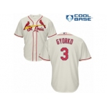 Men's Majestic St. Louis Cardinals #3 Jedd Gyorko Authentic Cream Alternate Cool Base MLB Jersey