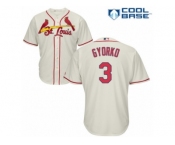 Men's Majestic St. Louis Cardinals #3 Jedd Gyorko Authentic Cream Alternate Cool Base MLB Jersey