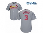 Men's Majestic St. Louis Cardinals #3 Jedd Gyorko Authentic Grey Road Cool Base MLB Jersey