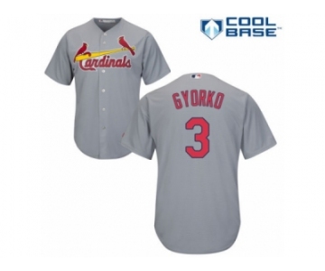 Men's Majestic St. Louis Cardinals #3 Jedd Gyorko Authentic Grey Road Cool Base MLB Jersey