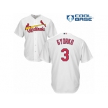 Men's Majestic St. Louis Cardinals #3 Jedd Gyorko Authentic White Home Cool Base MLB Jersey