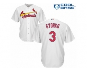 Men's Majestic St. Louis Cardinals #3 Jedd Gyorko Authentic White Home Cool Base MLB Jersey