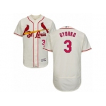 Men's Majestic St. Louis Cardinals #3 Jedd Gyorko Cream Flexbase Authentic Collection MLB Jersey