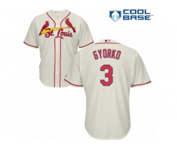 Men's Majestic St. Louis Cardinals #3 Jedd Gyorko Replica Cream Alternate Cool Base MLB Jersey