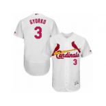 Men's Majestic St. Louis Cardinals #3 Jedd Gyorko White Flexbase Authentic Collection MLB Jersey