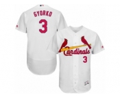 Men's Majestic St. Louis Cardinals #3 Jedd Gyorko White Flexbase Authentic Collection MLB Jersey