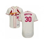 Men's Majestic St. Louis Cardinals #30 Jonathan Broxton Cream Flexbase Authentic Collection MLB Jersey