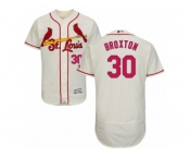 Men's Majestic St. Louis Cardinals #30 Jonathan Broxton Cream Flexbase Authentic Collection MLB Jersey