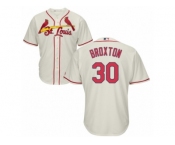 Men's Majestic St. Louis Cardinals #30 Jonathan Broxton Replica Cream Alternate Cool Base MLB Jersey