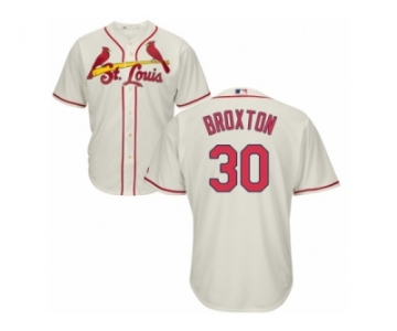 Men's Majestic St. Louis Cardinals #30 Jonathan Broxton Replica Cream Alternate Cool Base MLB Jersey