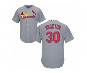 Men's Majestic St. Louis Cardinals #30 Jonathan Broxton Replica Grey Road Cool Base MLB Jersey