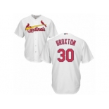 Men's Majestic St. Louis Cardinals #30 Jonathan Broxton Replica White Home Cool Base MLB Jersey