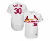 Men's Majestic St. Louis Cardinals #30 Jonathan Broxton White Flexbase Authentic Collection MLB Jersey