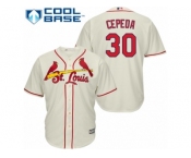 Men's Majestic St. Louis Cardinals #30 Orlando Cepeda Authentic Cream Alternate Cool Base MLB Jersey