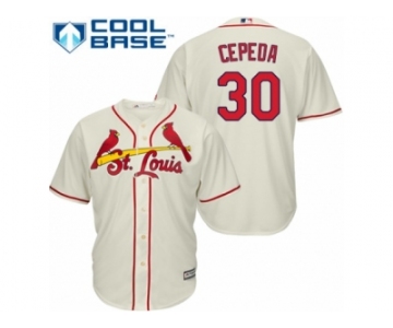 Men's Majestic St. Louis Cardinals #30 Orlando Cepeda Authentic Cream Alternate Cool Base MLB Jersey