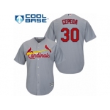 Men's Majestic St. Louis Cardinals #30 Orlando Cepeda Authentic Grey Road Cool Base MLB Jersey