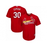 Men's Majestic St. Louis Cardinals #30 Orlando Cepeda Authentic Red Alternate Cool Base MLB Jersey