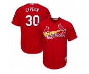 Men's Majestic St. Louis Cardinals #30 Orlando Cepeda Authentic Red Alternate Cool Base MLB Jersey