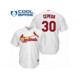 Men's Majestic St. Louis Cardinals #30 Orlando Cepeda Authentic White Home Cool Base MLB Jersey