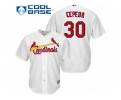 Men's Majestic St. Louis Cardinals #30 Orlando Cepeda Authentic White Home Cool Base MLB Jersey