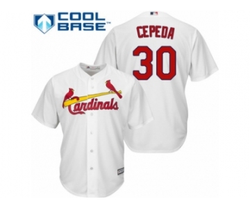 Men's Majestic St. Louis Cardinals #30 Orlando Cepeda Authentic White Home Cool Base MLB Jersey