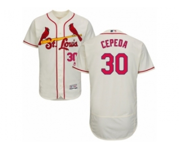 Men's Majestic St. Louis Cardinals #30 Orlando Cepeda Cream Flexbase Authentic Collection MLB Jersey