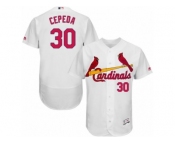 Men's Majestic St. Louis Cardinals #30 Orlando Cepeda White Flexbase Authentic Collection MLB Jersey