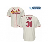 Men's Majestic St. Louis Cardinals #31 Lance Lynn Authentic Cream Alternate Cool Base MLB Jersey