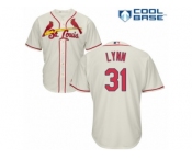 Men's Majestic St. Louis Cardinals #31 Lance Lynn Authentic Cream Alternate Cool Base MLB Jersey