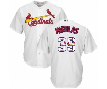 Men's Majestic St. Louis Cardinals #39 Miles Mikolas Authentic White Team Logo Fashion Cool Base MLB Jersey