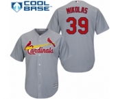 Men's Majestic St. Louis Cardinals #39 Miles Mikolas Replica Grey Road Cool Base MLB Jersey