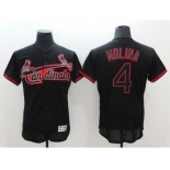 Men's Majestic St. Louis Cardinals #4 Yadier Molina Lights Out Black Flexbase Authentic Collection MLB Jersey