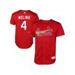 Men's Majestic St. Louis Cardinals #4 Yadier Molina Replica Red New Cool Base MLB Jersey