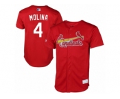 Men's Majestic St. Louis Cardinals #4 Yadier Molina Replica Red New Cool Base MLB Jersey