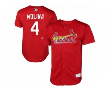 Men's Majestic St. Louis Cardinals #4 Yadier Molina Replica Red New Cool Base MLB Jersey