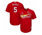 Men's Majestic St. Louis Cardinals #5 Albert Pujols Authentic Red Alternate Cool Base MLB Jersey