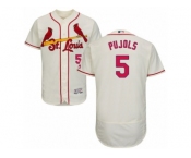 Men's Majestic St. Louis Cardinals #5 Albert Pujols Cream Flexbase Authentic Collection MLB Jersey