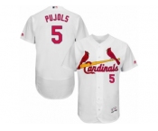 Men's Majestic St. Louis Cardinals #5 Albert Pujols White Flexbase Authentic Collection MLB Jersey