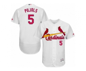 Men's Majestic St. Louis Cardinals #5 Albert Pujols White Flexbase Authentic Collection MLB Jersey