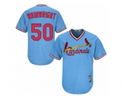 Men's Majestic St. Louis Cardinals #50 Adam Wainwright Authentic Light Blue Cooperstown MLB Jersey