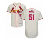 Men's Majestic St. Louis Cardinals #51 Willie McGee Cream Flexbase Authentic Collection MLB Jersey