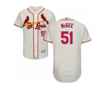 Men's Majestic St. Louis Cardinals #51 Willie McGee Cream Flexbase Authentic Collection MLB Jersey