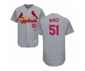 Men's Majestic St. Louis Cardinals #51 Willie McGee Grey Flexbase Authentic Collection MLB Jersey