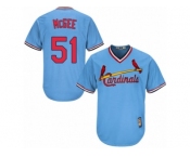 Men's Majestic St. Louis Cardinals #51 Willie McGee Replica Light Blue Cooperstown MLB Jersey