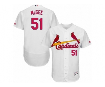 Men's Majestic St. Louis Cardinals #51 Willie McGee White Flexbase Authentic Collection MLB Jersey