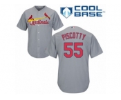 Men's Majestic St. Louis Cardinals #55 Stephen Piscotty Replica Grey Road Cool Base MLB Jersey