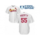 Men's Majestic St. Louis Cardinals #55 Stephen Piscotty Replica White Home Cool Base MLB Jersey